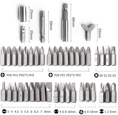 SHYPT Screwdriver 100 in 1 Set Precision 1/4 Inch Slotted Phillips Hex Screw Nuts Bits Ratchet Handle Multifunction Hand Tool Kit