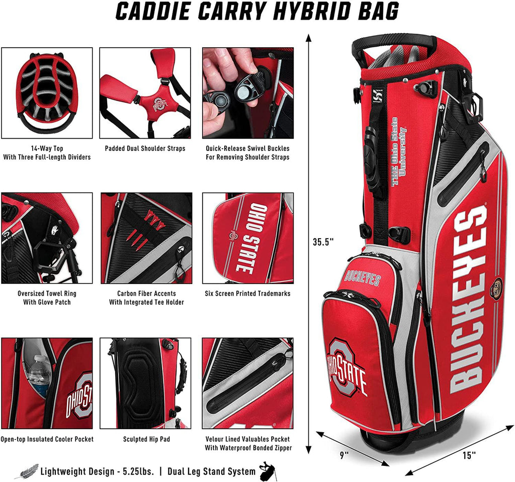 Team Effort NCAA Caddie Carry Hybrid Golf Bag