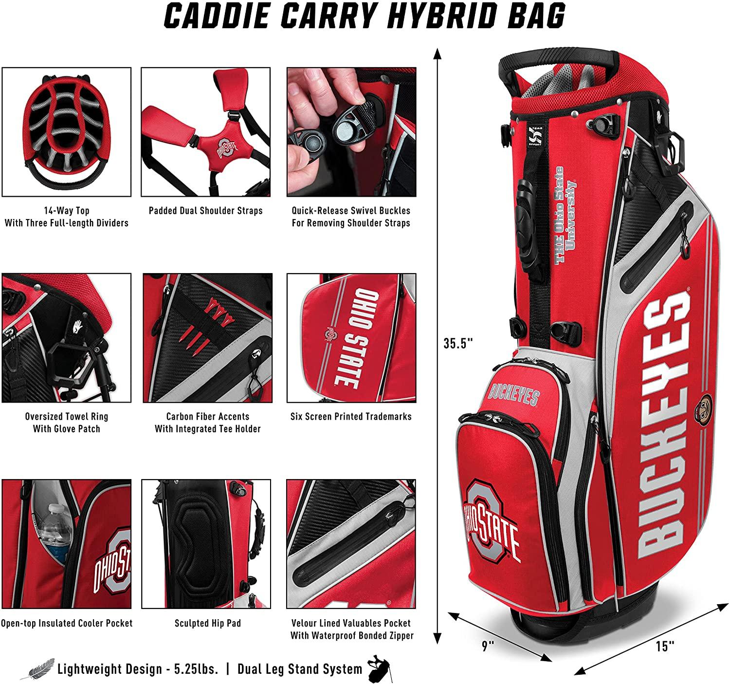 Team Effort NCAA Caddie Carry Hybrid Golf Bag