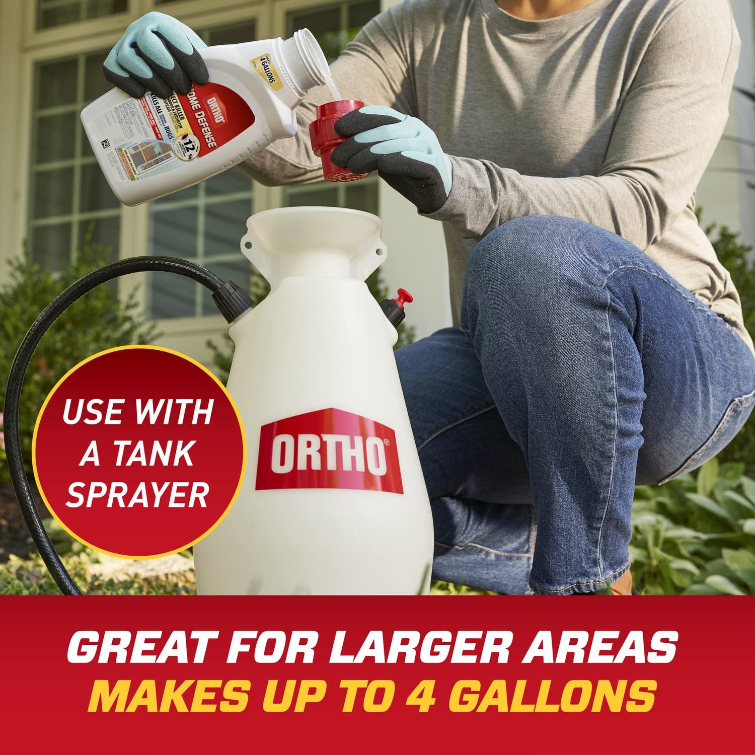 Ortho Home Defense Insect Killer for Indoor &amp; Perimeter Concentrate: Makes 4 Gallons, Odor Free, Dries Fast, 32 fl. oz.