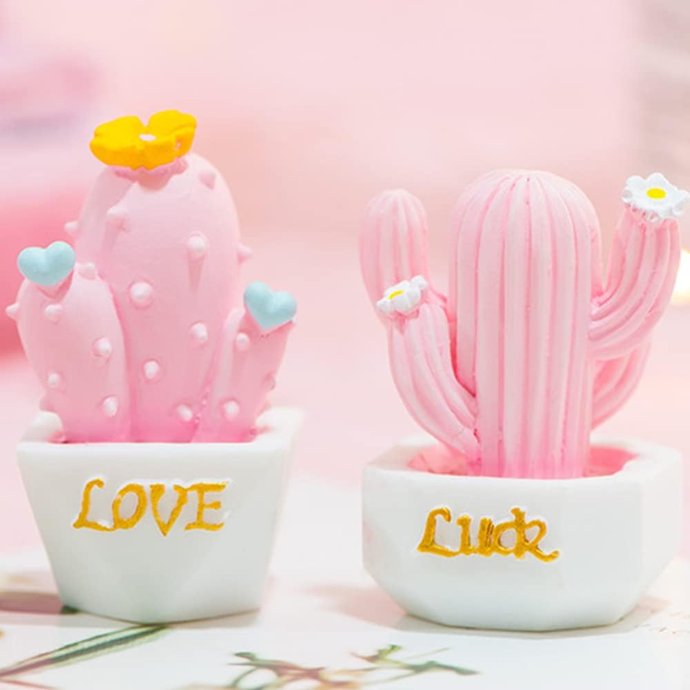 ZOSTLAND 5pcs Cute Car Air Vent Clip Decoration,Car Air Fresheners, Funny Car Vent Clip，Personalized Automotive Interior Decoration Accessories,Car Decor Gift for Women,Girl,Men (5pcs Cactus Pink)