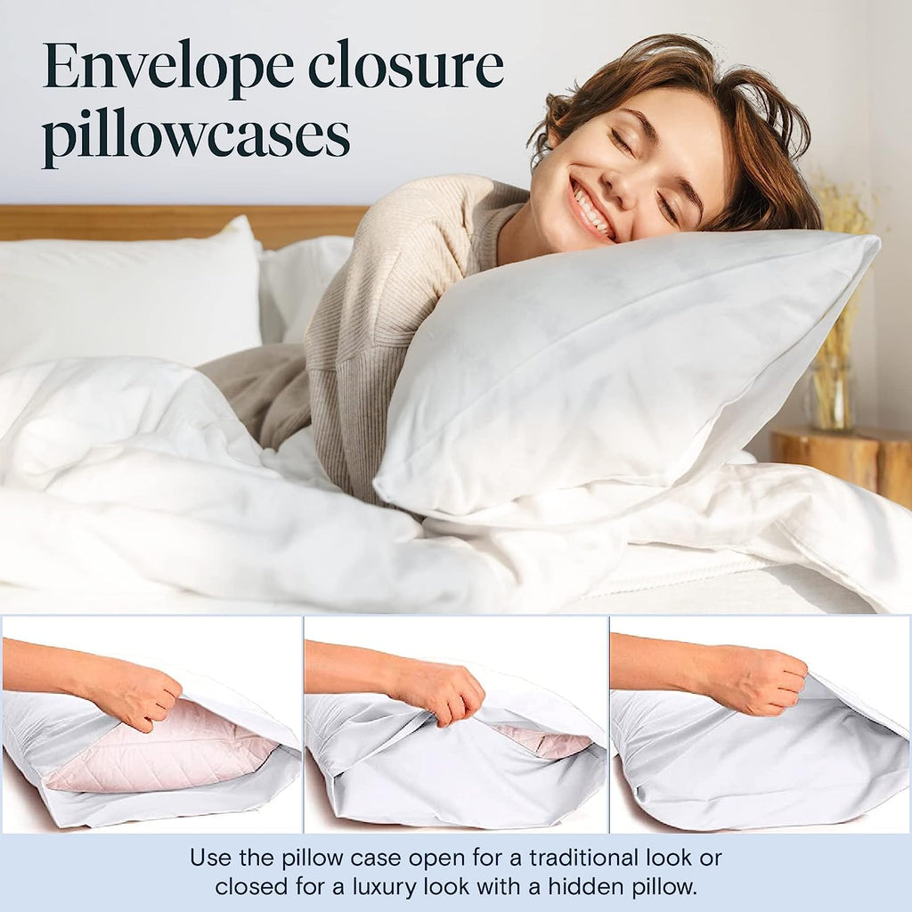 LuxClub Twin XL Sheets Set - Soft Kids Twin Bed Sheets for Boys and Girls, 4 PC Deep Pockets 18" Eco Friendly Wrinkle Free Fitted Sheets Machine Washable Hotel Bedding Silky Soft- White Twin XL