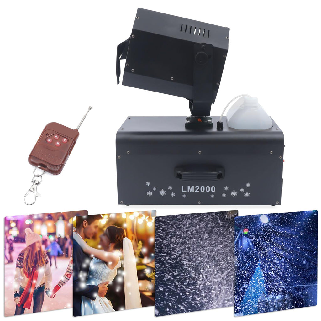 Miumaeov 2000W Snowflake Machine with Remote Control Low Noise Snow Effect Machine Portable Fake Snow MaMachine StaSnow Machines for Parties