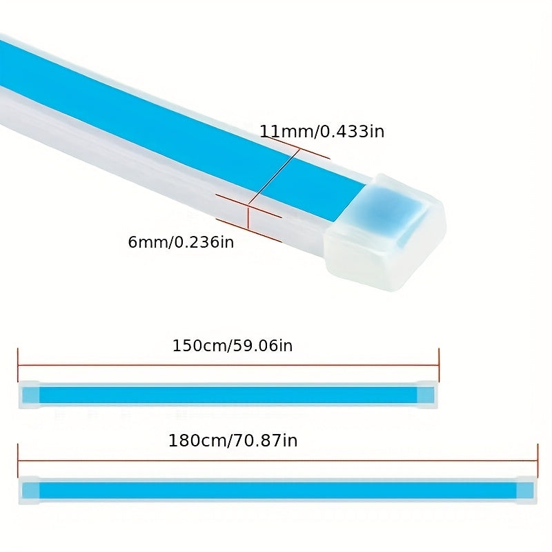 1.5M/70.87in Car LED Hood Light Universal Daytime Running Light Flexible Scan Light Strip Car Decoration Atmosphere Light White Ice Blue Waterproof