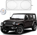 EcoNour Windshield Sunshade for Jeep Wrangler | Sun Visor for UV Rays &amp; Heat Protection | Suitable for Wrangler, Compass, Gladiator &amp; Renegade | Accessories for Jeep Wrangler