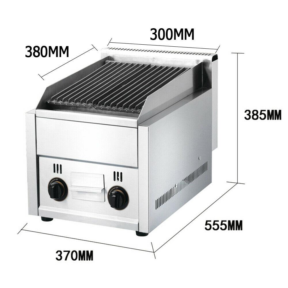 Commercial 2 Burner Gas Pizza Grill  Steel LPG Steak Beefer Gas Grill