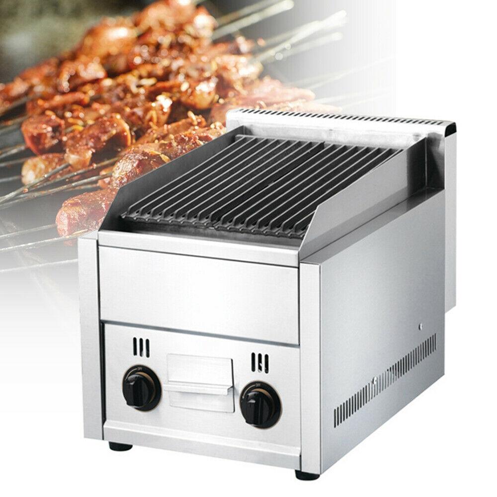 Commercial 2 Burner Gas Pizza Grill  Steel LPG Steak Beefer Gas Grill