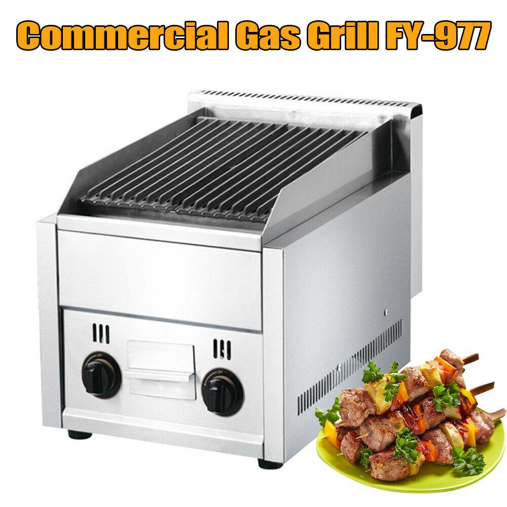 Commercial 2 Burner Gas Pizza Grill  Steel LPG Steak Beefer Gas Grill