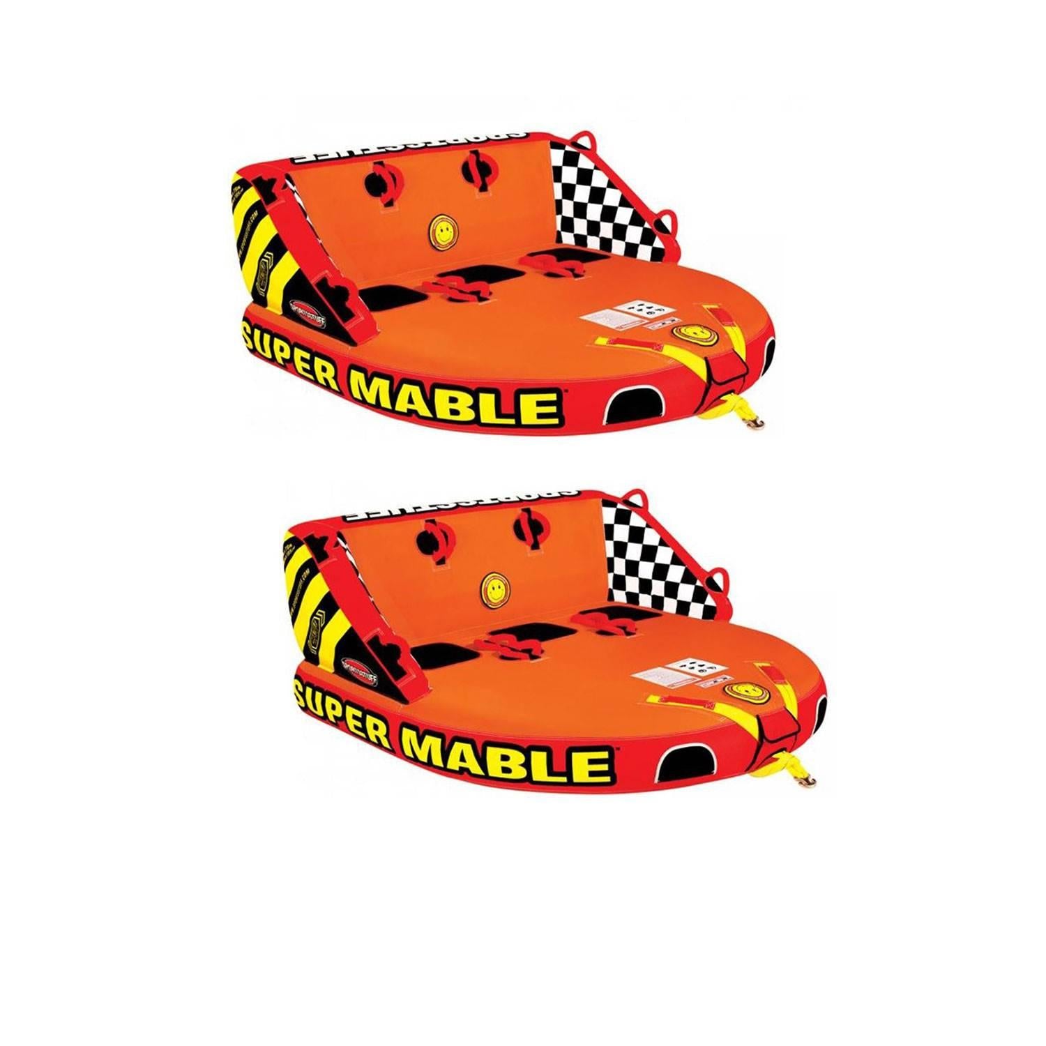 SPORTSSTUFF Super Mable Triple Rider Lake Boat Towable Tube (2 Pack)