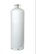 100 lb Empty Steel Propane Cylinder Tank with POL Valve Outdoor Grill or Heater
