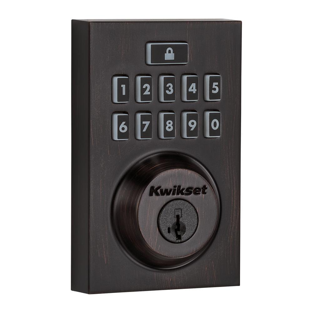 Z-Wave SmartCode 914 Contemporary Single Cylinder Venetian Bronze Electronic Deadbolt Featuring SmartKey Security