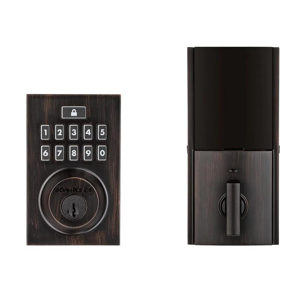 Z-Wave SmartCode 914 Contemporary Single Cylinder Venetian Bronze Electronic Deadbolt Featuring SmartKey Security