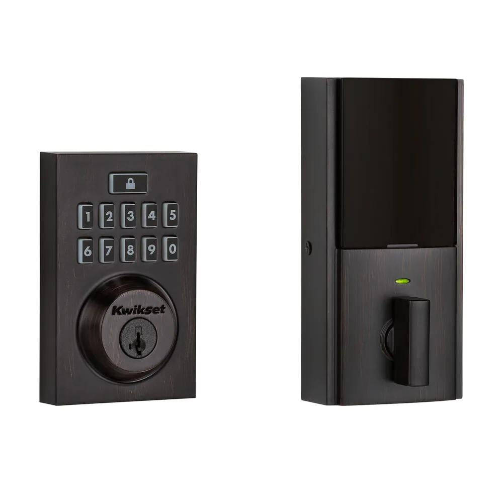 Z-Wave SmartCode 914 Contemporary Single Cylinder Venetian Bronze Electronic Deadbolt Featuring SmartKey Security