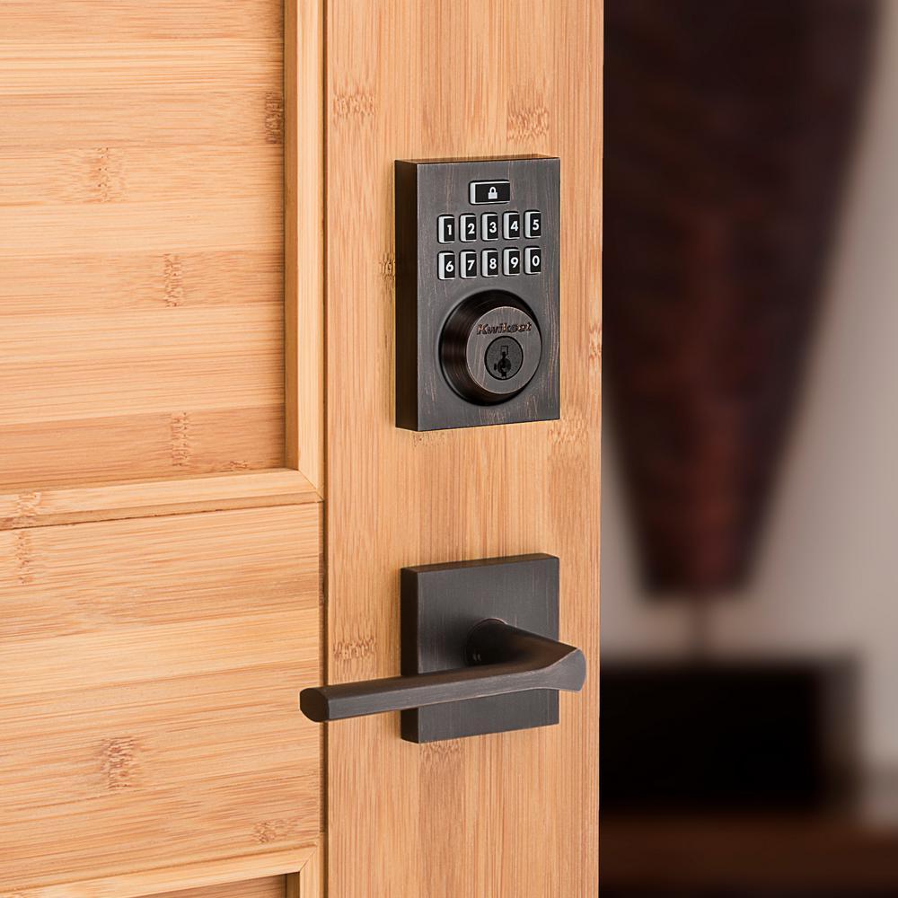 Z-Wave SmartCode 914 Contemporary Single Cylinder Venetian Bronze Electronic Deadbolt Featuring SmartKey Security