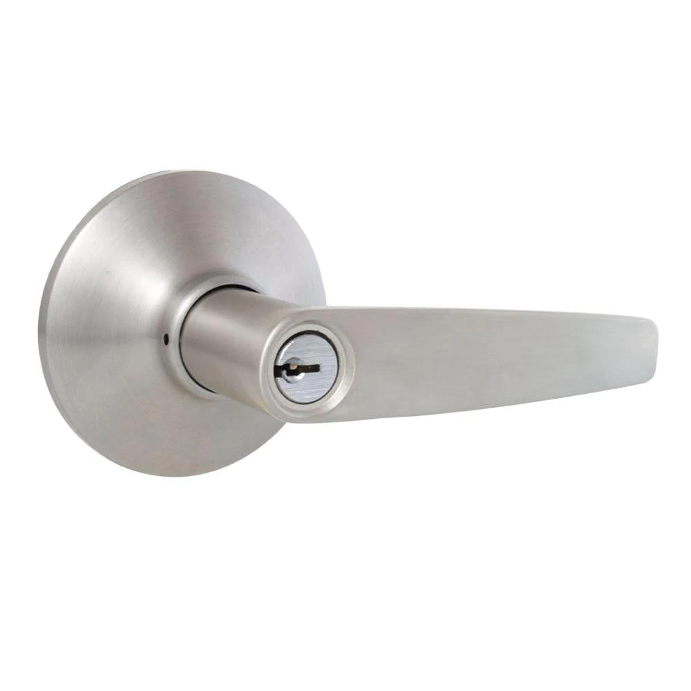 Olympic  Steel Keyed Entry Door Lever Lock
