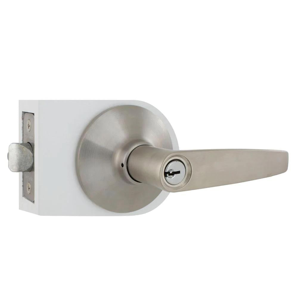 Olympic  Steel Keyed Entry Door Lever Lock