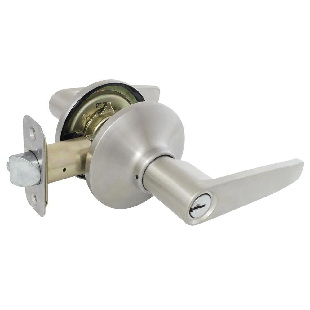 Olympic  Steel Keyed Entry Door Lever Lock