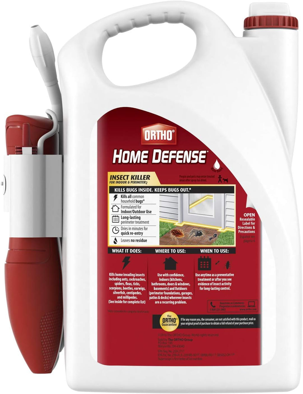 Ortho Home Defense Insect Killer for Indoor &amp; Perimeter2 and Refill Bundle: Long Lasting Bug Barrier, Kills Ants, Roaches, Spiders, 1 gal.