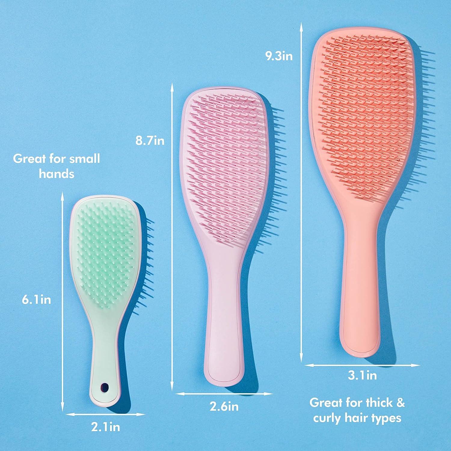 Tangle Teezer The Mini Ultimate Detangling Brush, Dry and Wet Hair Brush Detangler for Traveling and Small Hands, Marshmallow Duo