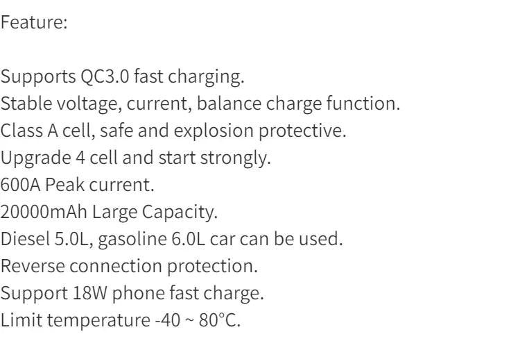 12V 200A Car Jump Starter, Portable Power Bank Starting Device, Diesel Petrol Powered 8000mAh Power Charger For Car Battery Booster