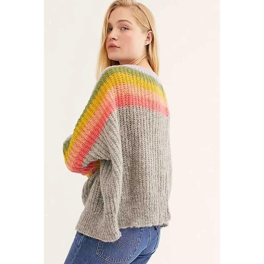 oversize rainbow stripes sweater