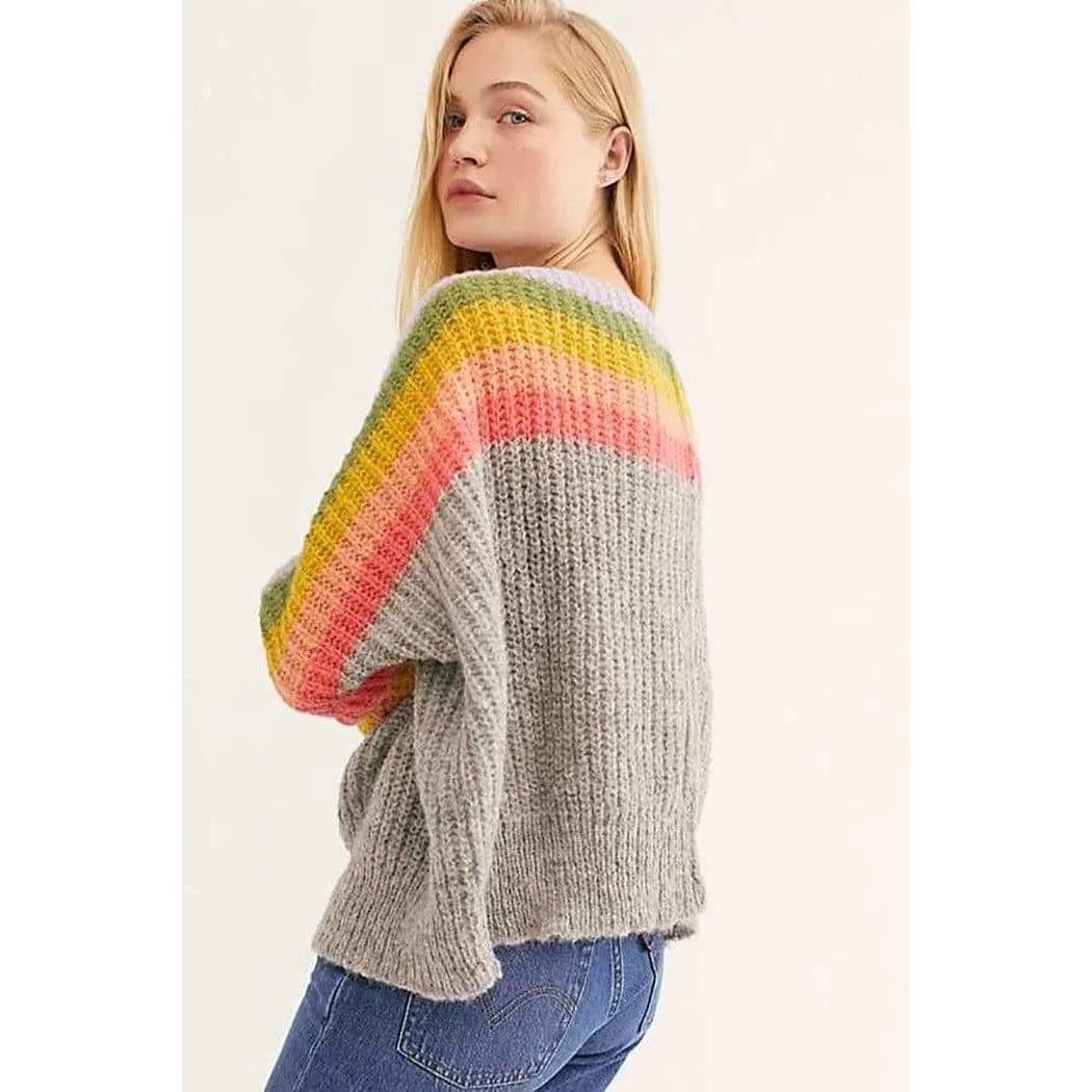 oversize rainbow stripes sweater