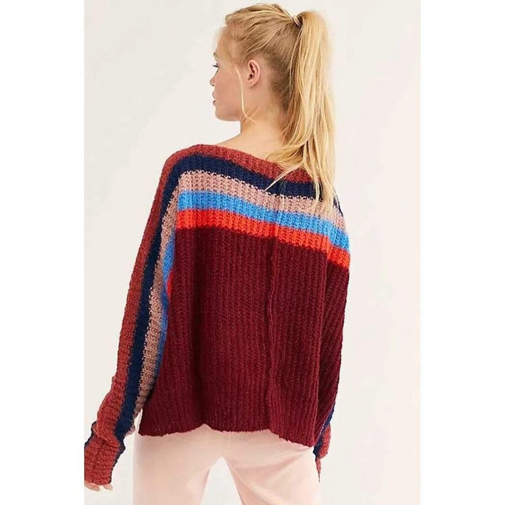 oversize rainbow stripes sweater