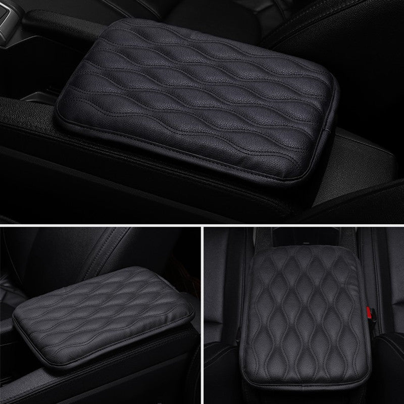 1PC Leather Car Armrest Mat, Universal Interior Auto Armrests StoraBox Mats Dust-proof Cushion Cover Armrest Waterproof Protector