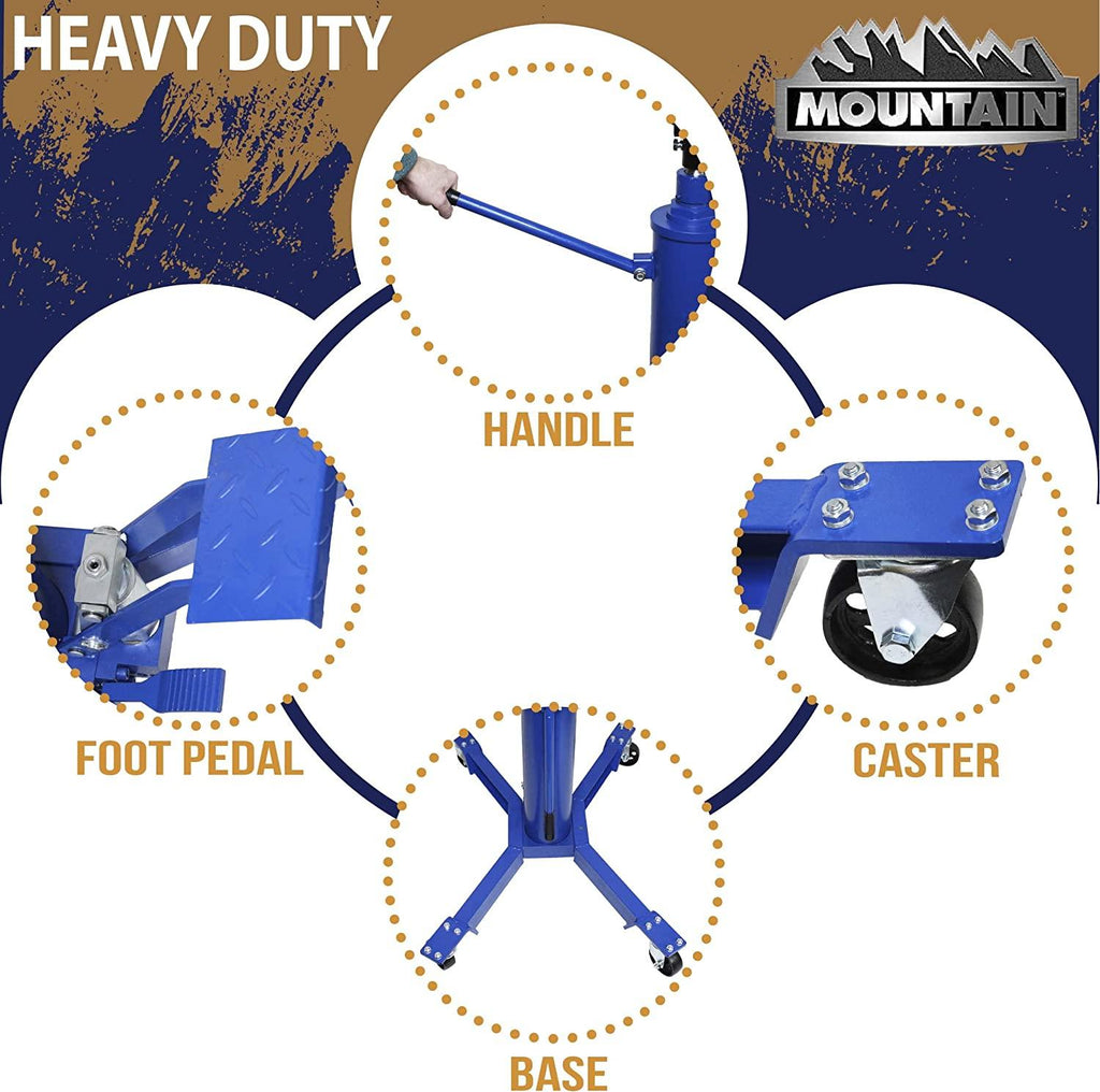 Mountain Transmission Jack 1,000 Lb Capacity Two StaHydraulic Telescopic Easy to Use Foot Pump Heavy Duty Steel Construction Dual Axis Pivoting Saddle MTN60504