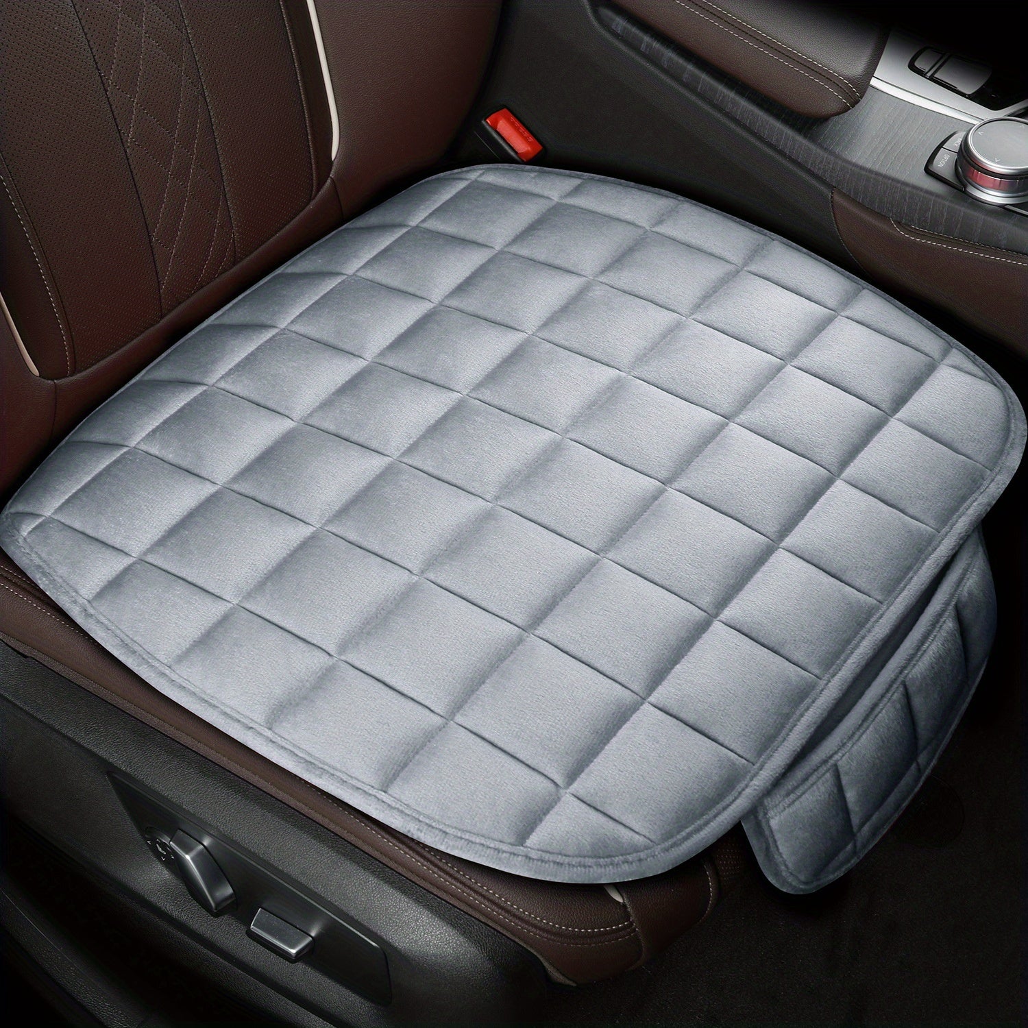 Upgrade Your Car With This Soft And Stylish Plaid Car Seat Cover And Memory Foam Cushion!