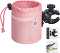 kemimoto Motorcycle Cup Holder, Oxford Fabric Motorcycle Drink Holder with 0.6"-1.75" Alligator Clamp, Universal Water Bottle Holder for Motorcycle, ATV, Scooter, Boat, Kayak, Bike, Walker, Pink