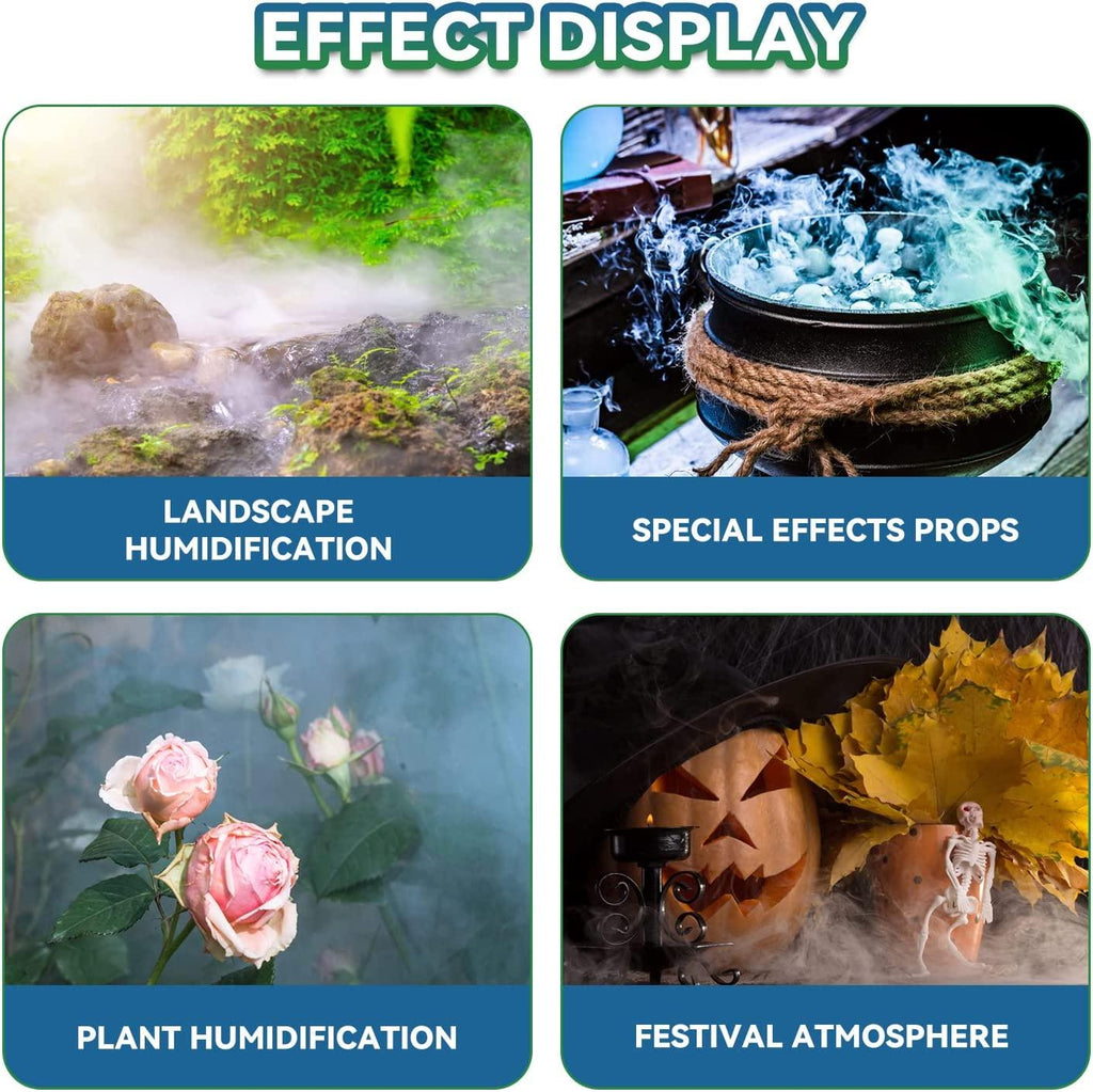 Mxmoonant Mist Maker 10 Head Ultrasonic Pond Fogger 7000ml/H Mist Humidifier with Float 400W Power Supply for Landscape Vegetable Preservation Scenic Magical Atmosphere