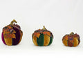 Katherine's Collection 2023 Harvest Paper Mach Pumpkins with Leaves Set of 3