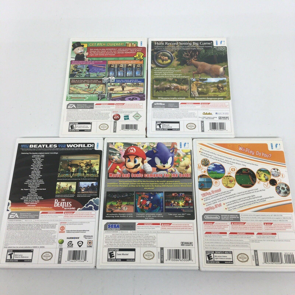 Wii Bundle w/ 5 games, 2 Controllers, 1 Guitar, Super Mario video games