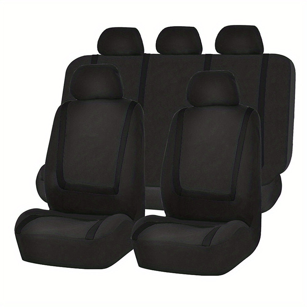 Upgrade Your Car Interior Comfort: 5-Seat Universal Car Seat Cover Set - Soft &amp; Breathable Polyester Fabric