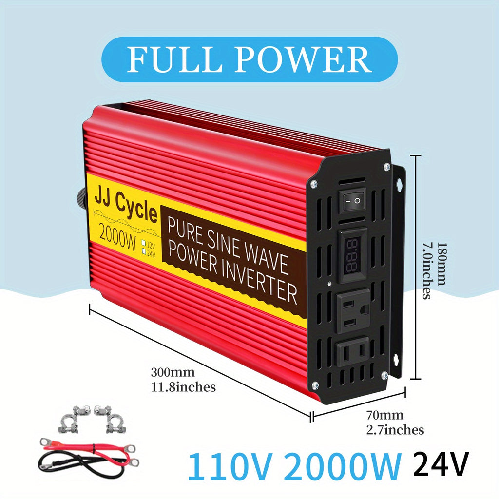 Pure Sine Wave Power Inverter 12V/24V To 110V 60HZ 500W 1000W 1500W 2000W DC To AC VoltaConverter Power Supply