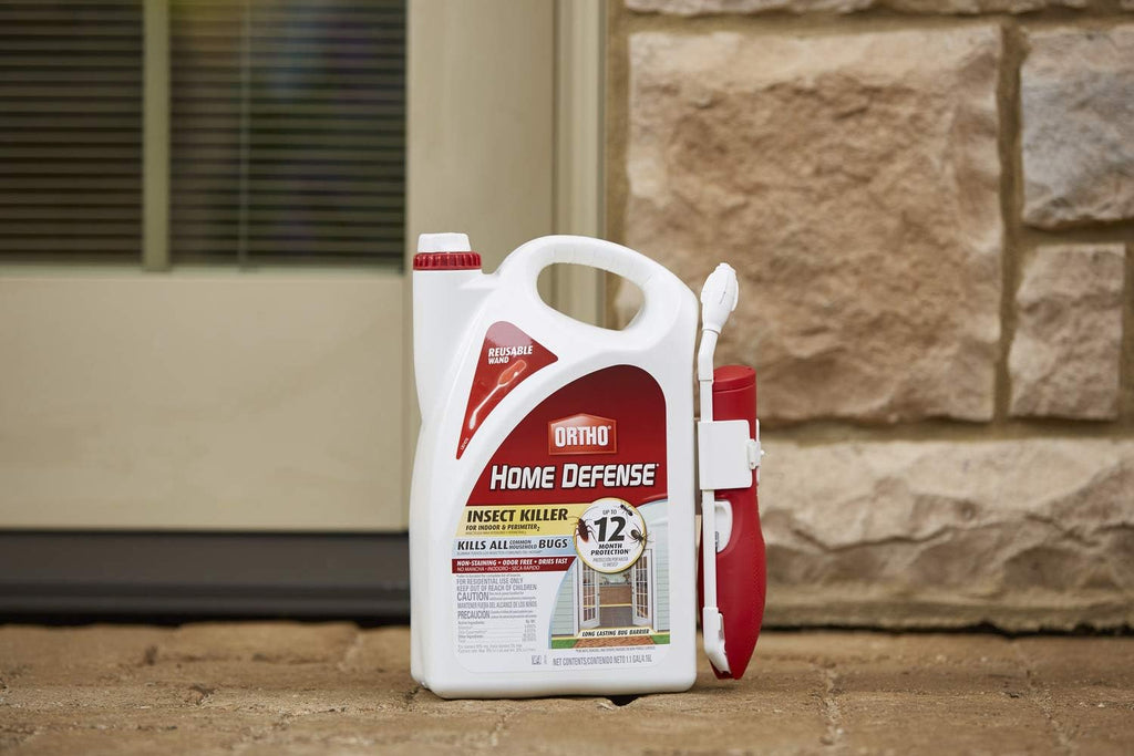 Ortho Home Defense Insect Killer for Indoor &amp; Perimeter2 - With Comfort Wand, Long-Lasting Control, Kills Ants, Cockroaches, Spiders, Fleas &amp; Ticks, Non-Staining, Odor Free, 1.1 gal., 2-Pack