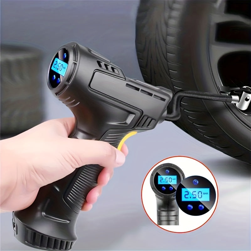 120W Portable Air Compressor Pump - Digital Tire Inflator For Cars, Bicycles &amp; Balls