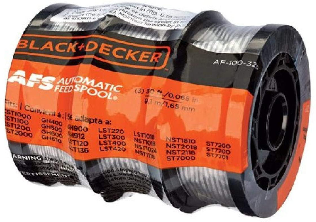 BLACK+DECKER 3-in-1 Lawn Mower, String Trimmer and Edger, 12-Inch with Trimmer Line, 30-Foot, 0.065-Inch, 3-Pack (MTC220 & AF-100-32P)