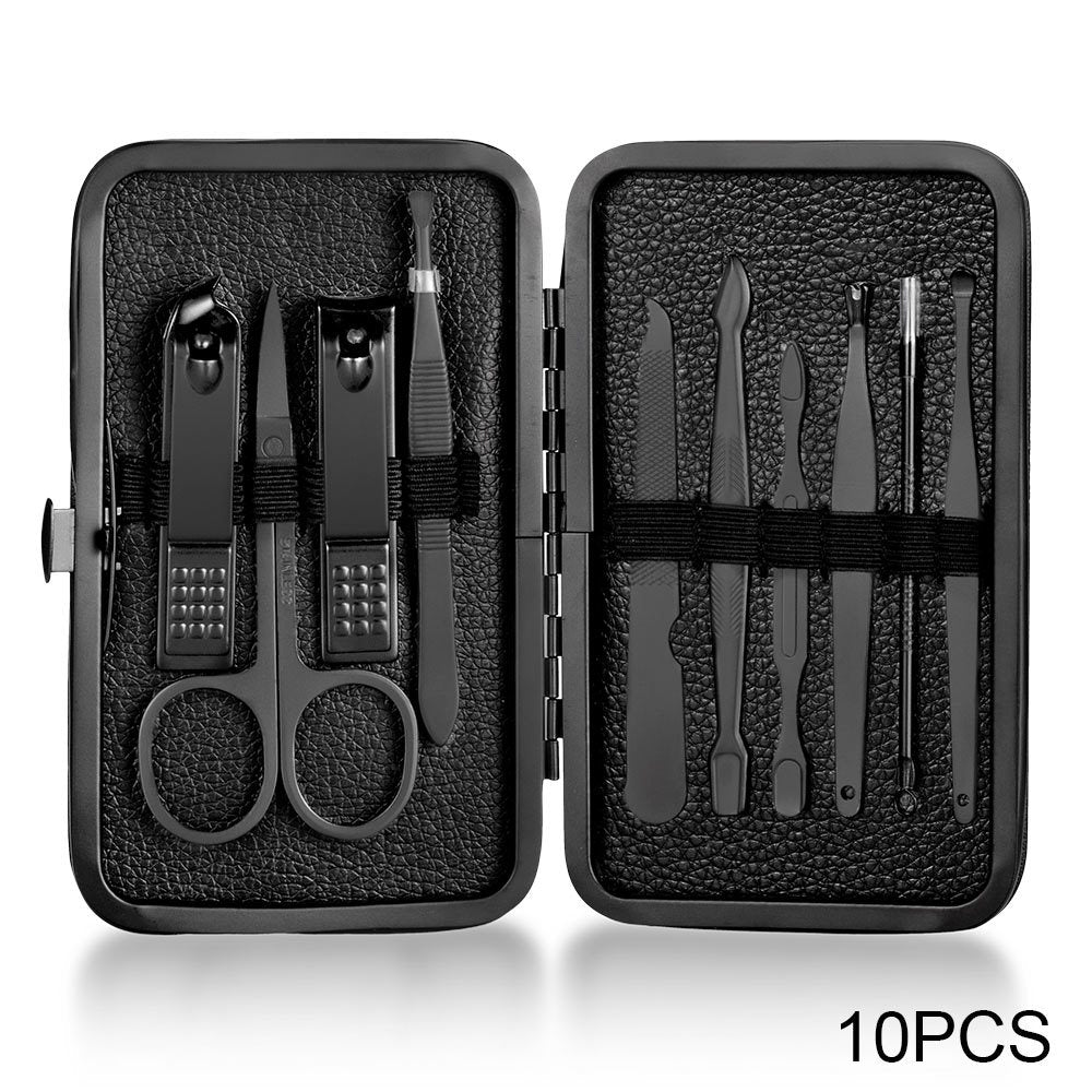 Classic Black Manicure Set Hand Feet Facial  Steel Accessories, 5 Choices