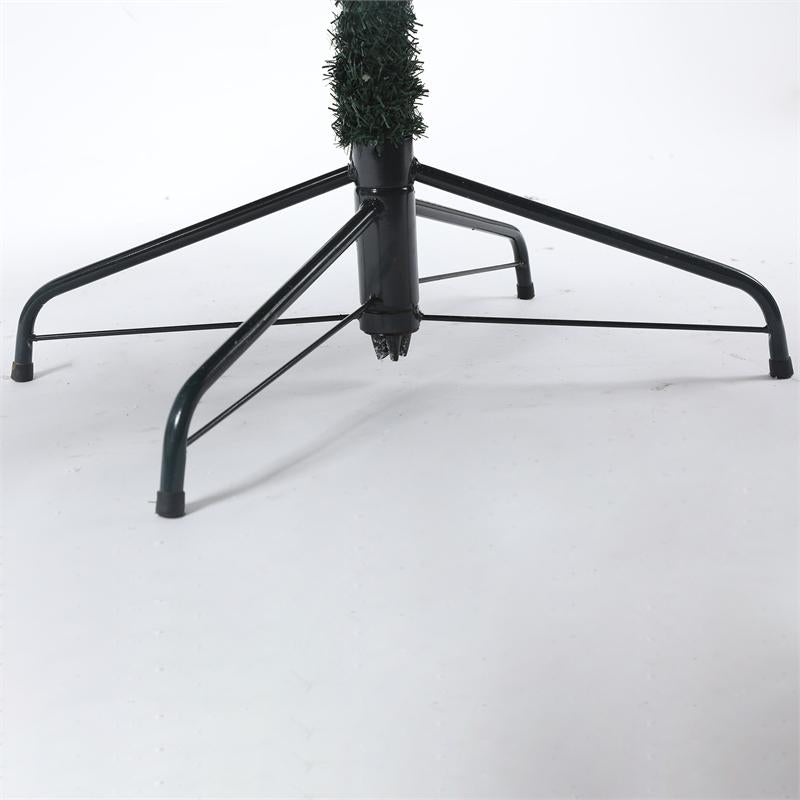 Luxen Home Pre-Lit Clear LED 7ft Artificial Flocked Christmas Tree with Metal Stand