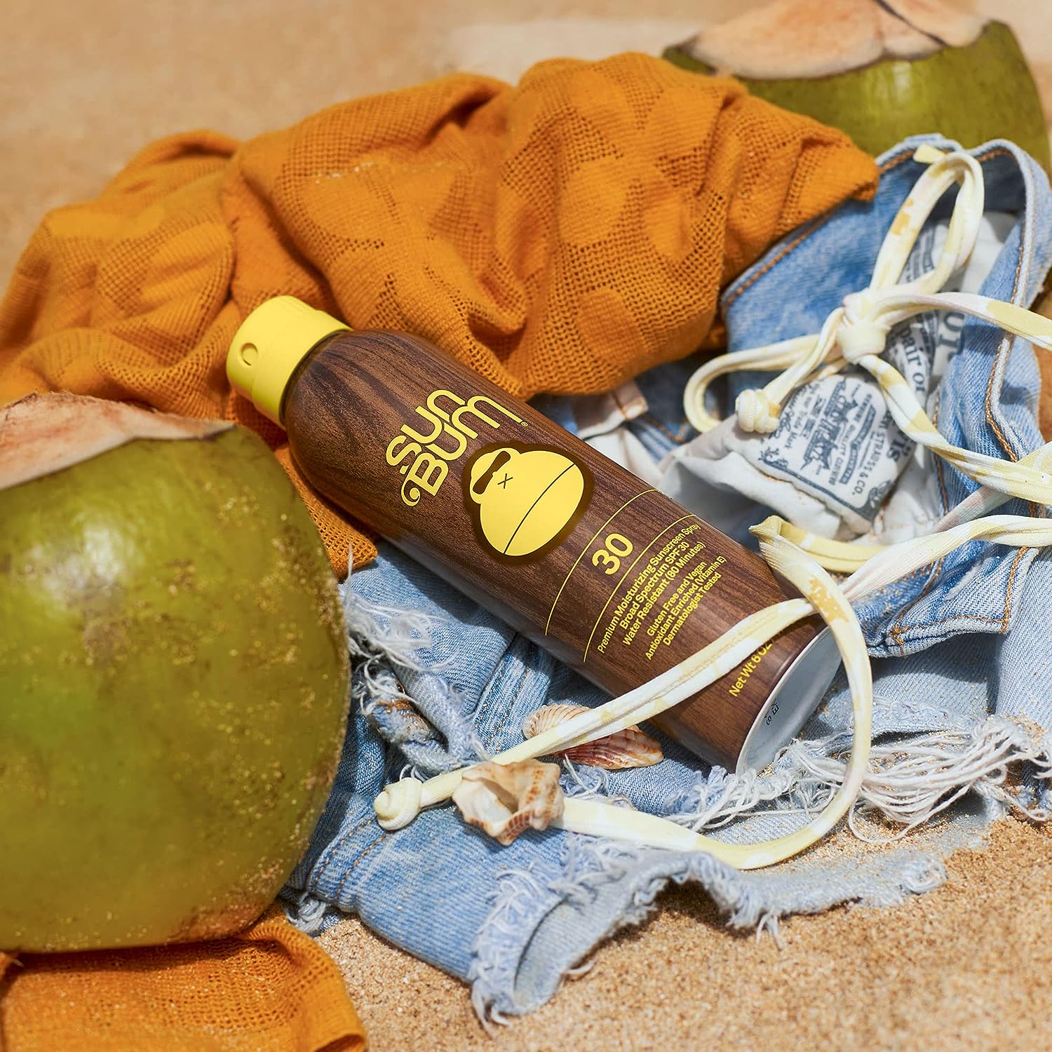 Sun Bum Original SPF 30 Sunscreen Spray |Vegan and Hawaii 104 Reef Act Compliant (Octinoxate &amp; Oxybenzone Free) Broad Spectrum Moisturizing UVA/UVB Sunscreen with Vitamin E | 6 oz