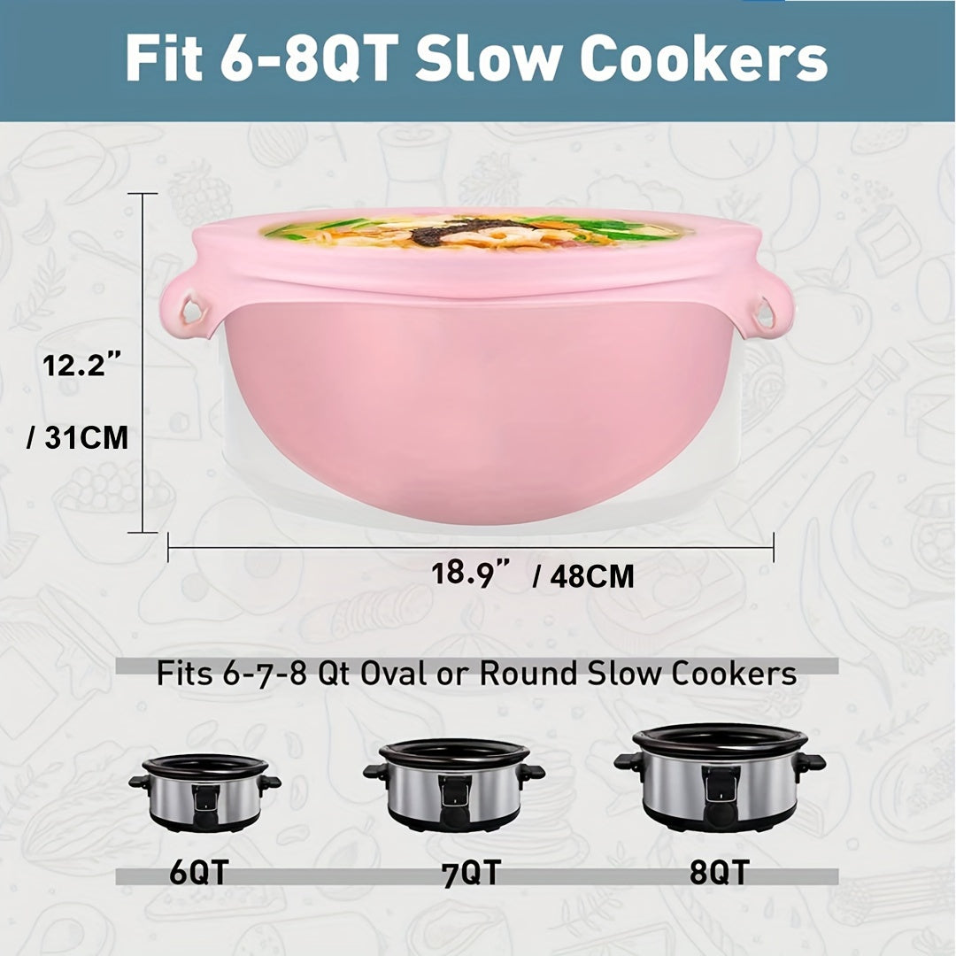 Silicone Slow Cooker Liners, Reusable CooLiner For 6-8 Quarts Slow Cooker, Leakproof Dishwasher Safe Cooker Bags Liners For Oval Or Round 7 8QT Slow Cooker.