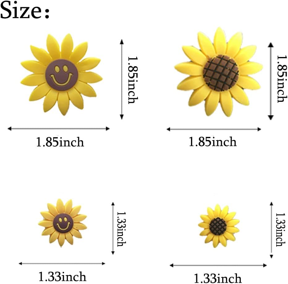 ZOSTLAND Flower Car Air Vent Clip Decoration,Car Air Fresheners, Smiling Face Car Vent Clip，Personalized Automotive Interior Decoration Accessories,Car Decor Gift for women,men (4pcs Sunflower)
