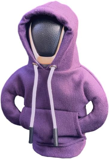 Car Shift Knob Hoodie, Funny Gear Shift Knob Shirt Sweater, Winter Warm Shift Knob Cover Sweater Shirt, Automotive Interior Novelty Accessories Decorations, Universal Fit Knob Cover Gift (Purple)
