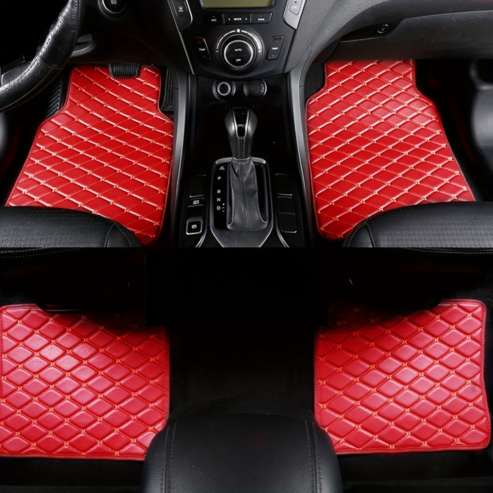4pcs Car Floor Mats Universal Waterproof Front Rear Full Set Auto Rugs Leather Car Carpet Accessories Interior