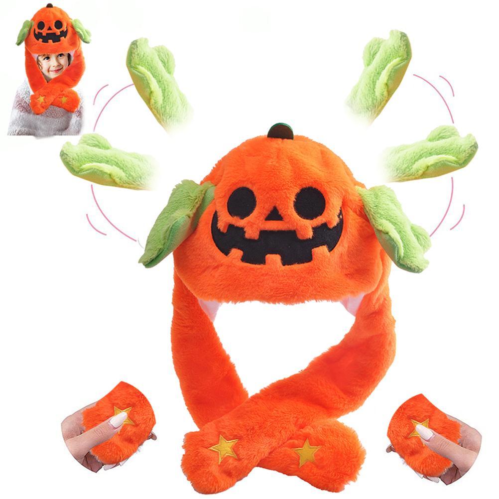 Valatala Ear Moving Jumping Hat Halloween Plush Hat Unisex Cap For Kids Adult Cosplay Christmas Party Holiday Hat