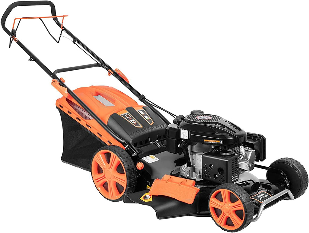 LAGINZA 196CC 22INCH 4-in-1 Self-Propelled Gas Powered Lawn Mower with Bagger Powered by Loncin Extra Cover and Blade