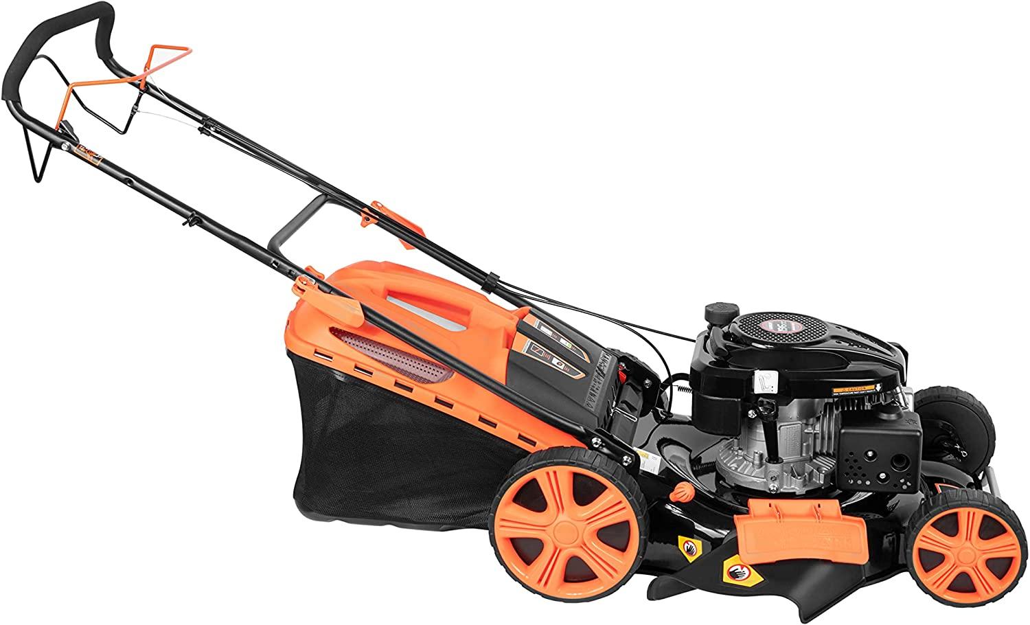 LAGINZA 196CC 22INCH 4-in-1 Self-Propelled Gas Powered Lawn Mower with Bagger Powered by Loncin Extra Cover and Blade