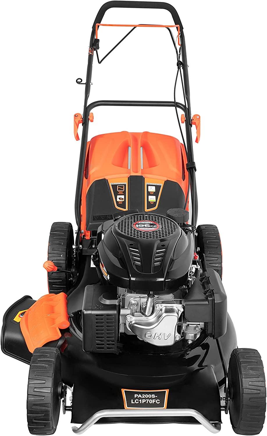 LAGINZA 196CC 22INCH 4-in-1 Self-Propelled Gas Powered Lawn Mower with Bagger Powered by Loncin Extra Cover and Blade